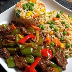 vegetable pepper rice with goat meat