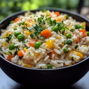 vegetable rice with turkey wings sauce
