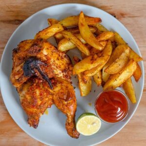 yam chips with chicken wings