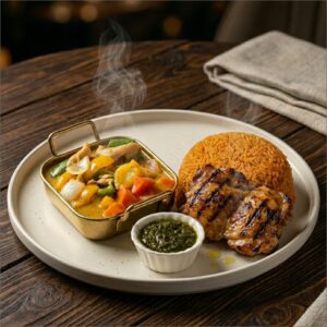 jollof rice with chicken sauce